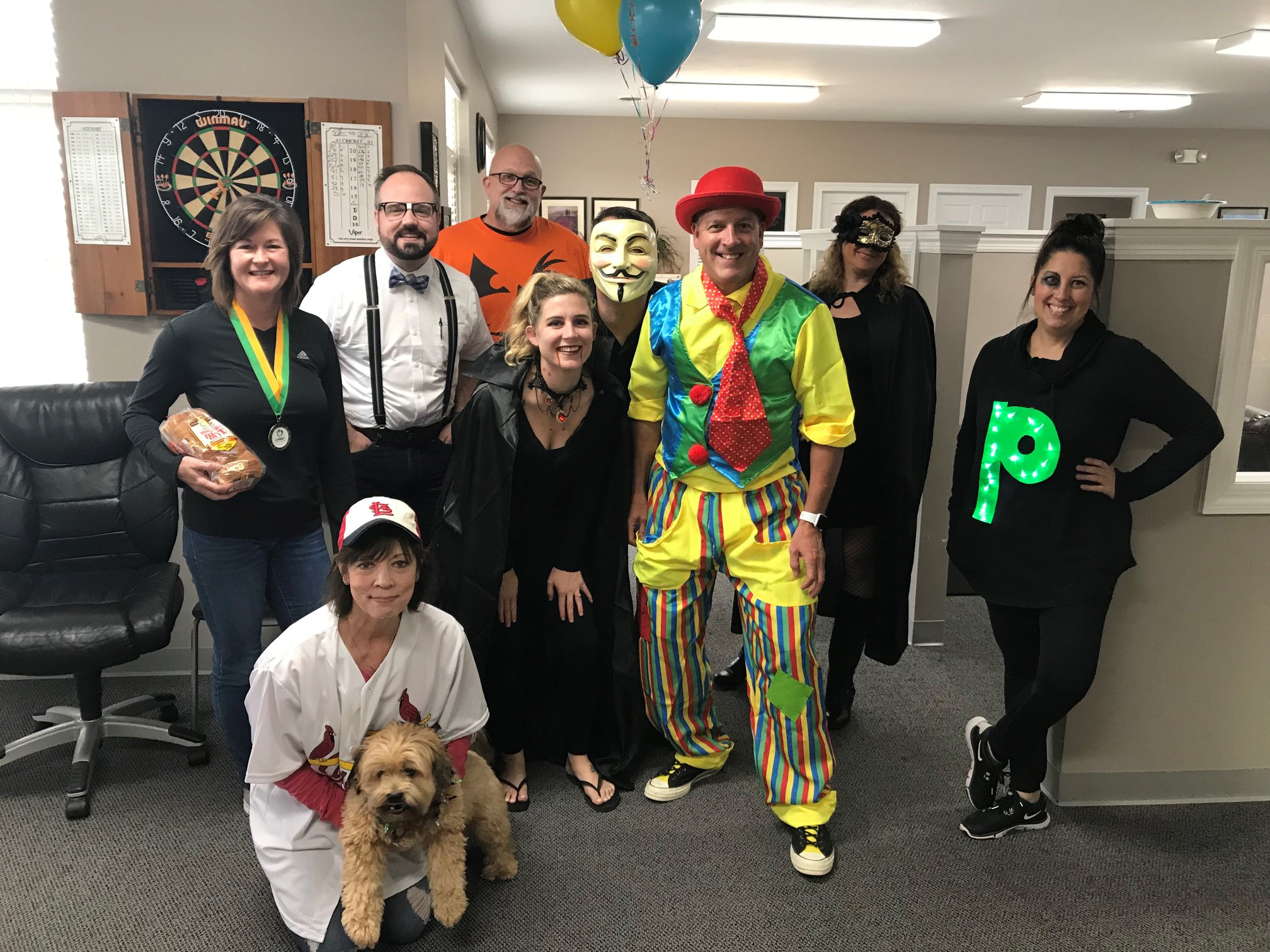 Group picture of the Stuckey & Company team dressed for Halloween